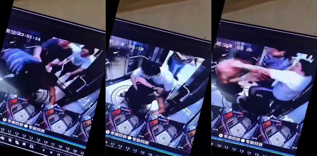 健身房男教练偷摸女会员遭家属堵截电梯群殴 被几人轮番暴揍后倒地不起