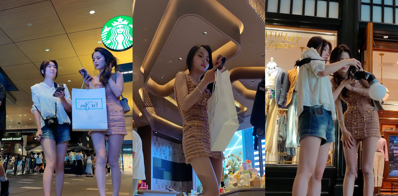 抄底大神街头尾随偷拍姐妹花裙底 美女白嫩蜜桃臀和内裤全部曝光