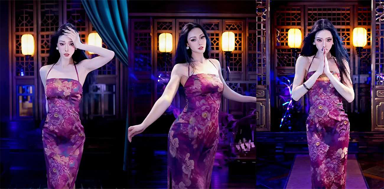 色情歌曲 攻略计划 MV发布 AI御姐身穿紫色旗袍妖艳热舞 令人淫欲沸腾！