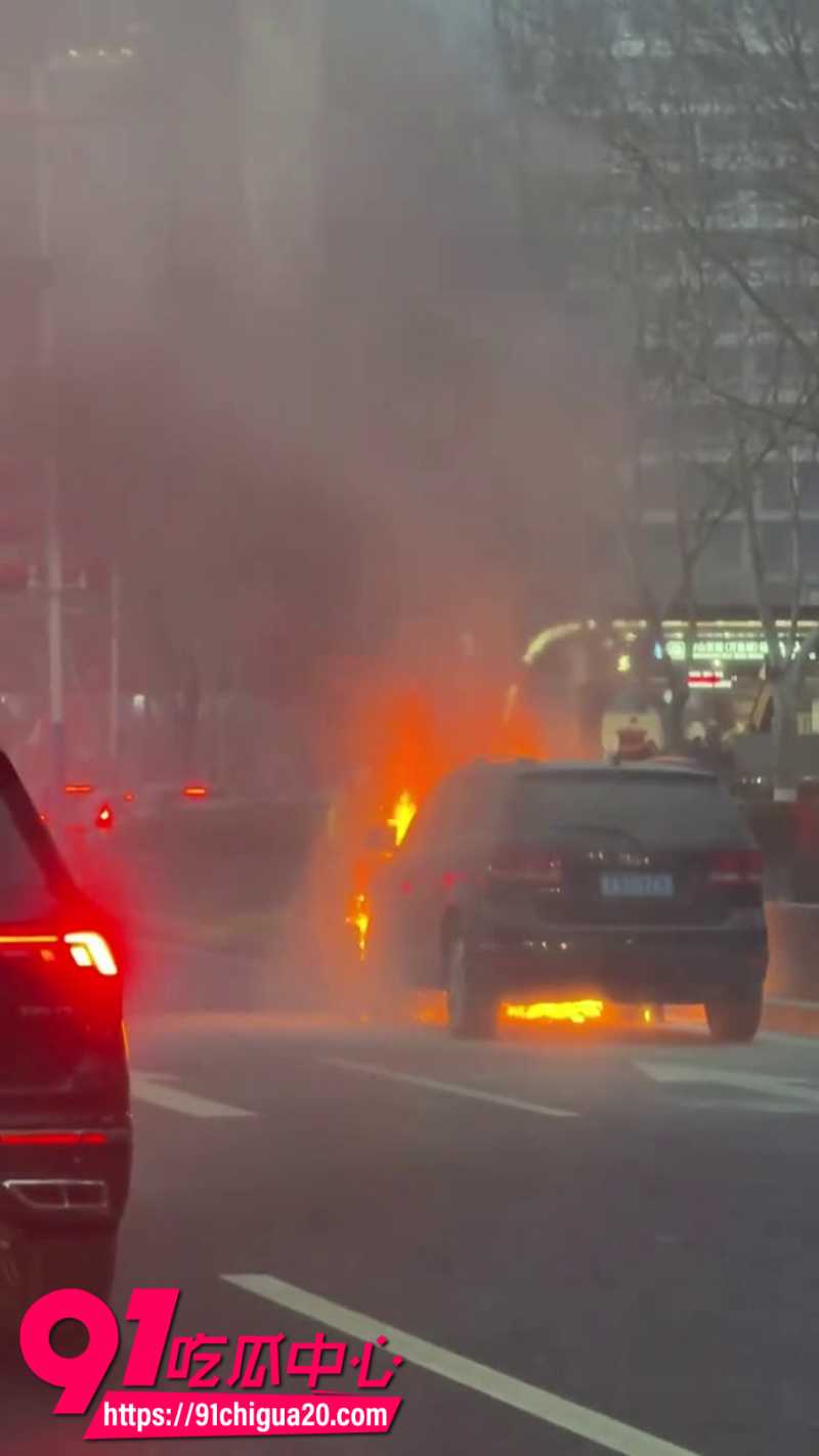 济南历下区经十路汽车突然着火7 济南历下区经十路汽车突然着火7
