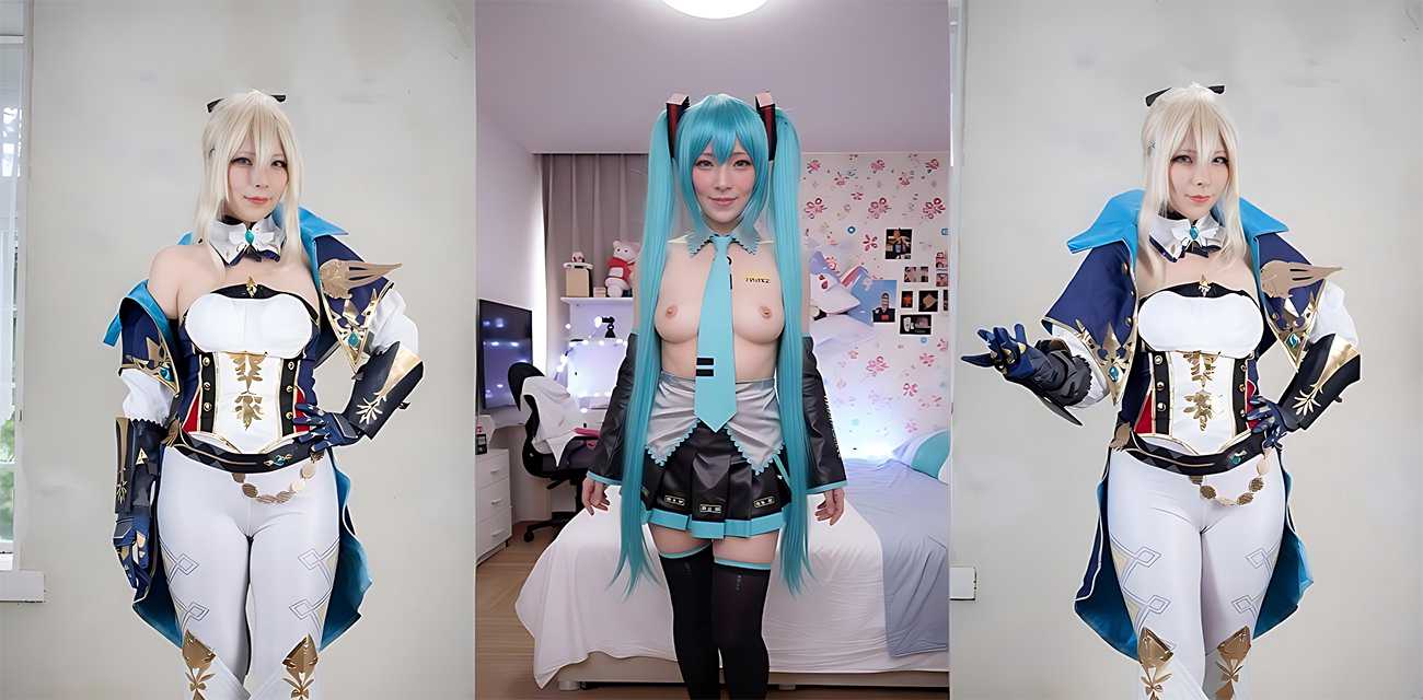 日本福利姬 科莫农 cos初音未来 全裸自慰淫荡无比 潮吹水量十分惊人！