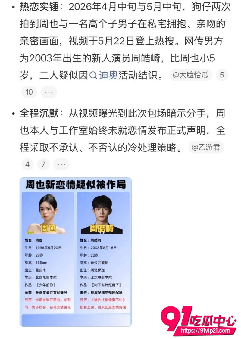 95花周也疑似分手实锤19 95花周也疑似分手实锤19