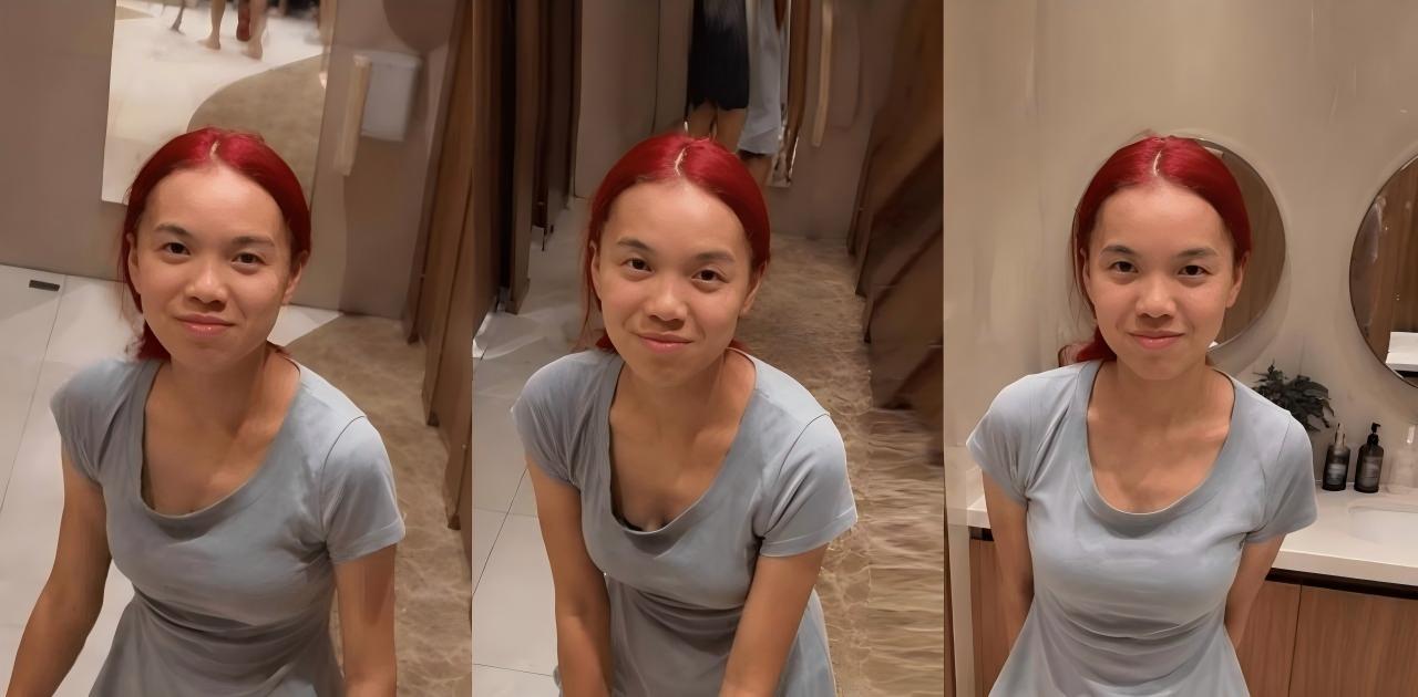 温州瑞安吾悦广场红发女子胡伊洋 持棍挥舞踢门疑似欠债跑路被全网曝光