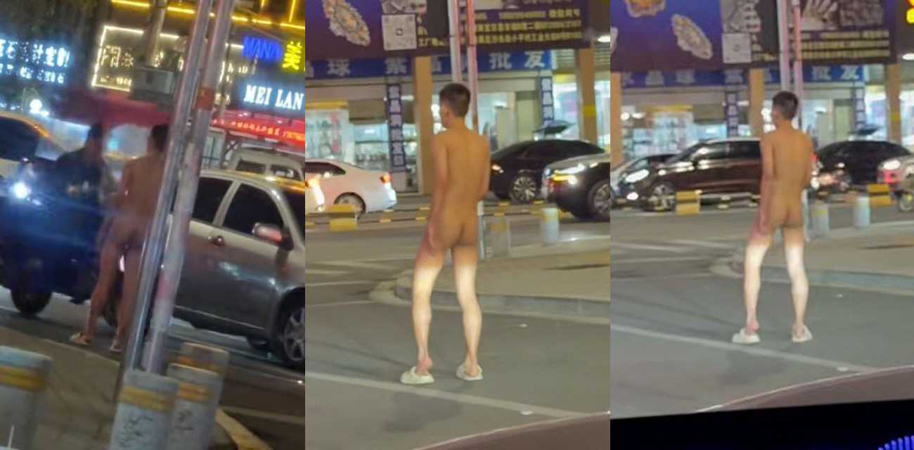 深圳罗湖水贝珠宝城惊现全裸男 大马路晃屌逛街 又是主人任务？