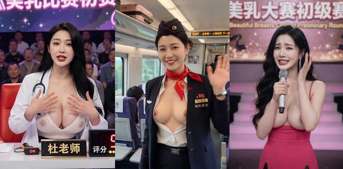 AI成人短剧 S1美乳大赛 美女们在活动现场争先斗艳 纷纷脱光衣服抛媚眼 带狼友们感受一下美乳盛宴！