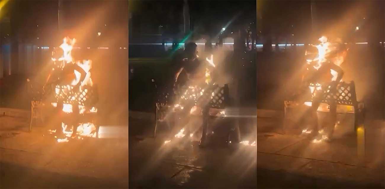 越南圣母大教堂 男子网赌输掉数十亿 在大街自焚 火烧全身如同死灵骑士！